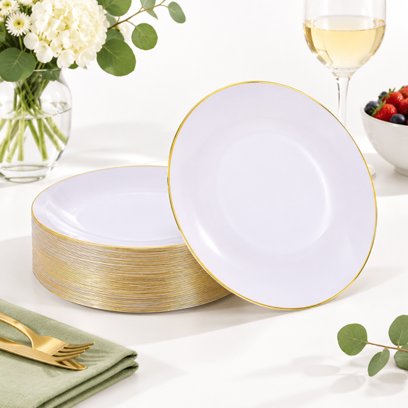 100plastic Plates - 10.25" Dinner Disposable