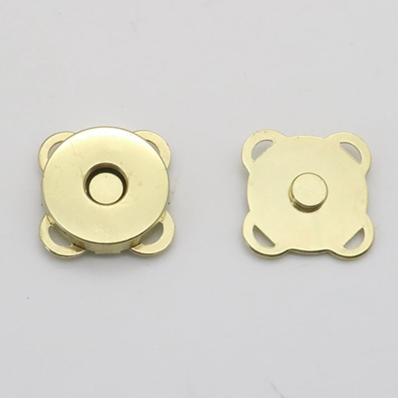 100sets Alloy Buttons Snap Fastener Flower for Cloth & Purse Makings Golden 18mm 2pcs/set
