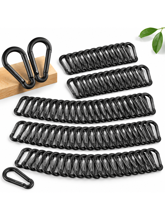 100spring Snap Hook Carabiner Clip(3in Black)