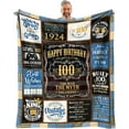 thumbnail image 1 of 100th Birthday Blanket 60 x 50 inch - Gifts for 100 Year Old Man - 100th Birthday Gifts for Men -100th Birthday Gift Ideas for Dad, Grandpa - 100th Birthday Decorations, 1 of 5