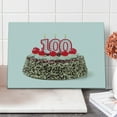thumbnail image 1 of 100th Birthday Cutting Board, Photo of Pastry Party Cake with Candles and Sprinkles Image Celebration, Decorative Tempered Glass Cutting and Serving Board, Large Size, Multicolor, by Ambesonne, 1 of 5
