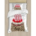 thumbnail image 1 of 100th Birthday Duvet Cover Set Twin Size, Photo of Pastry Party Cake with Candles and Sprinkles Image Celebration, Decorative 2 Piece Bedding Set with 1 Pillow Sham, Multicolor, by Ambesonne, 1 of 3