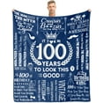 thumbnail image 1 of 100th Birthday Gifts for Men, 100 Years Old Birthday Gifts for Men, 100th Birthday Gifts Blanket 50*60, 100 Year Old Gifts for Men, Mens 100th Birthday Gift Ideas, 100th Birthday Decorations for Men, 1 of 6