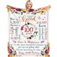 thumbnail image 1 of 100th Birthday Gifts for Women,Gifts for 100 Year Old Woman,100th Birthday Gift Ideas,mom Birthday Gifts,Happy 100th Birthday Decorations for Her Wife Sister,Best Friend Birthday Gifts,Soft Blanket, 1 of 5