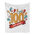 thumbnail image 1 of 100th Birthday Soft Flannel Fleece Throw Blanket, Grannies Lived for Centuries 100 Birthday Party Growing Old Digital Image, Cozy Plush for Indoor and Outdoor Use, 50" x 60", Multicolor, by Ambesonne, 1 of 6