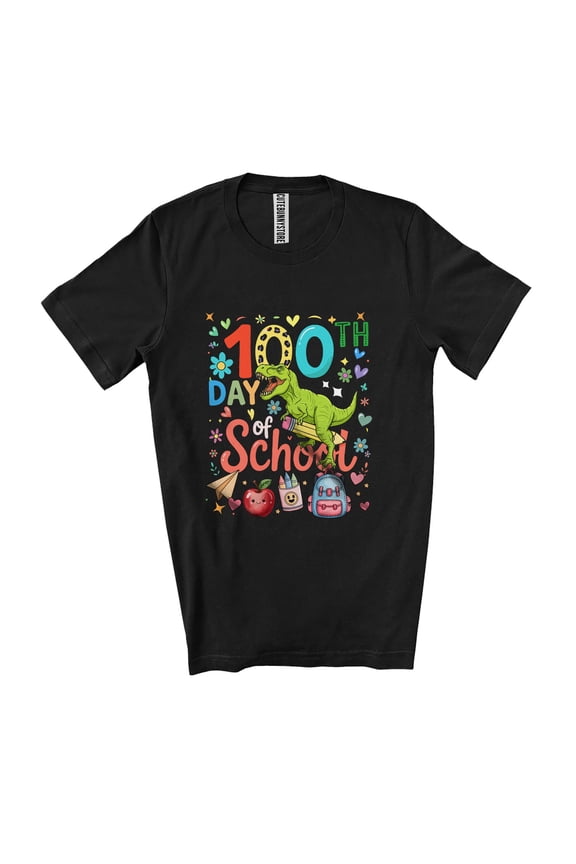 100th Day Of School; Adorable 100 Days T-Rex With Pencil; Teacher Students Group Unisex T-Shirt