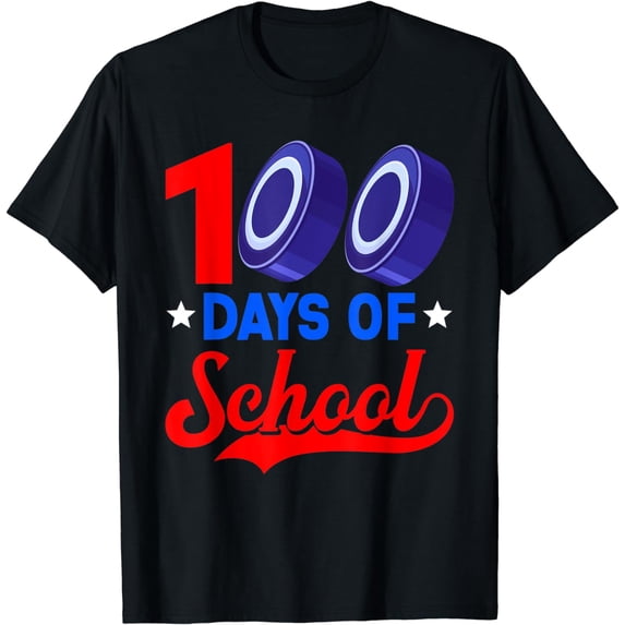 100th Day Of School Hockey 100 Days Of School Sport Lover T-Shirt