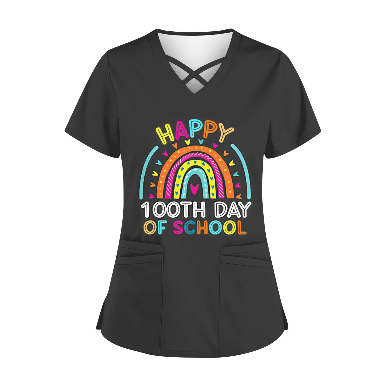 100th Day Of School Shirt Adult Short Sleeve Kindergarten Teacher