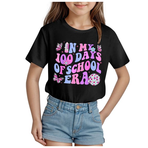 100th Day Of School T-Shirt For Kids Boys 100 Days of School T-Shirt Pullover Tops T Shirts for School 100th Day of School Shirt Kids Girls
