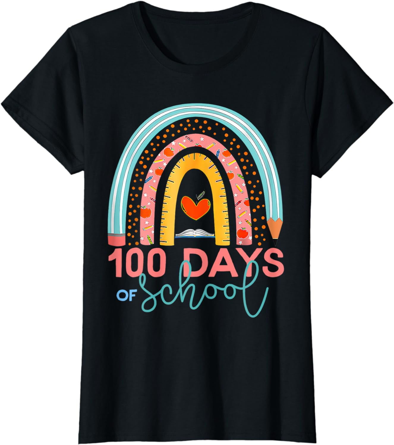 100th Day Of School Teacher 100 Days Smarter Boho Rainbow T-Shirt ...