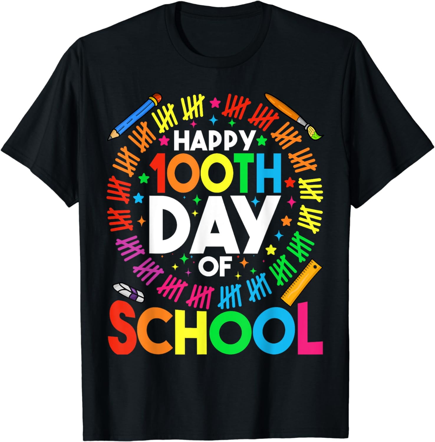 100th Day Of School Teachers Kids Child Happy 100 Days T-Shirt ...