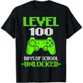 thumbnail image 1 of 100th Day School Video Games Male Student Player Gift Unisex T-Shirt, up to Size 5XL, 1 of 2