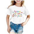 thumbnail image 1 of 100th Day of School Boys T-Shirt Fashion Printed Round Neck Short Sleeved T Shirt Top My Preschool Shirt Boy Girl Summer Clothes Size 8-9, 1 of 3