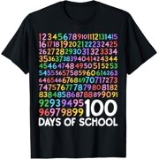 100th Day of School Teacher 100 Days of School Math Numbers Kids Boys Girls T-shirt