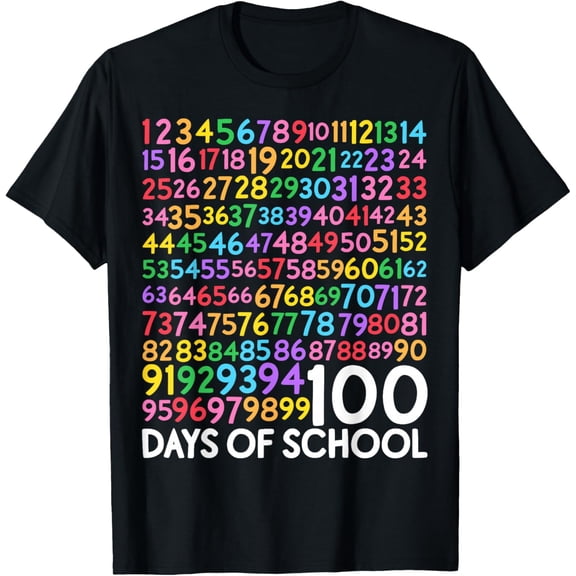 100th Day of School Teacher Adult 100 Days Math Numbers Adult T-shirt