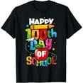 thumbnail image 1 of 100th Day of School Teachers Happy 100 Days T-Shirt Casual Short Sleeve Shirt, 1 of 4