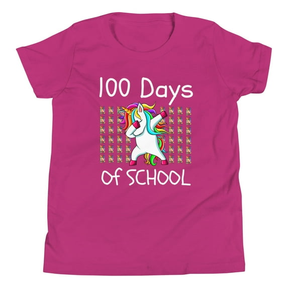 100th Days Shirt Dabbing Unicorn Kids School Shirt 100 Days of School Shirt Dabbing Unicorn Shirt 100 Days Shirt 100 Days T-Shirt (Berry, M)