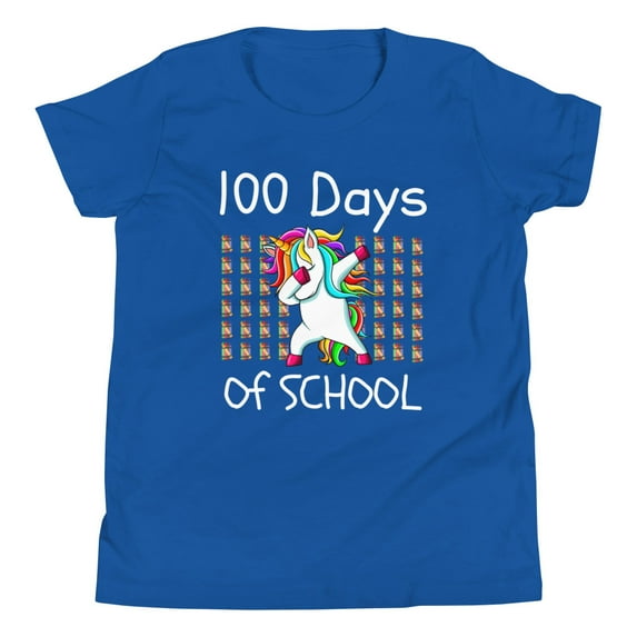 100th Days Shirt Dabbing Unicorn Kids School Shirt 100 Days of School Shirt Dabbing Unicorn Shirt 100 Days Shirt 100 Days T-Shirt (True Royal, L)