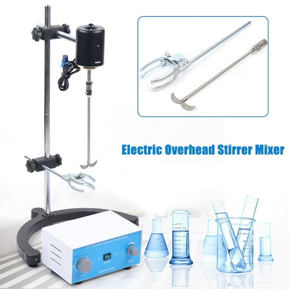 100w Overhead Electric Stirrer Mixer Sainless Steel Shaft Lab Tool Drum Mix