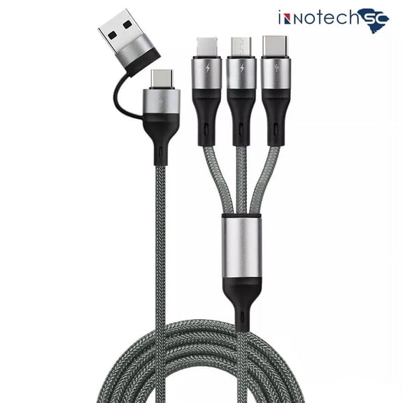 100wUSB C to Multi Charging Cable,YQC 5A 2-in-1 USB A to C,Lighting, PD Port and 4-in-1 Braided Fast Charging Cord with Type C/Micro Universal Sync Charger Adapter for Laptop/Tablet/Phone