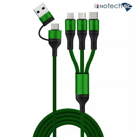 100wUSB C to Multi Charging Cable,YQC 5A 2-in-1 USB A to C,Lighting, PD Port and 4-in-1 Braided Fast Charging Cord with Type C/Micro Universal Sync Charger Adapter for Laptop/Tablet/Phone