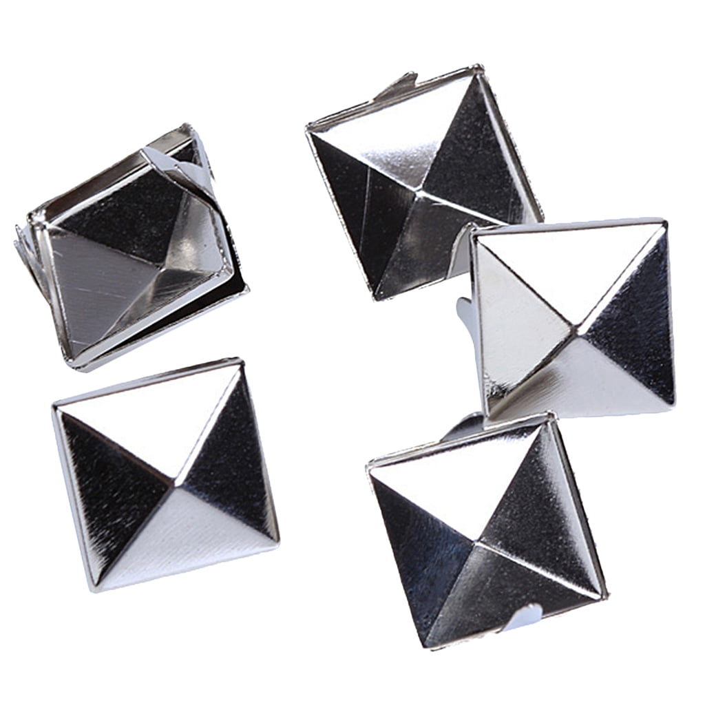 ARRICRAFT 120pcs Metal Studs Rivets, 6 Styles Spikes Spots Studs Triangle Pyramid  Studs Heart Shape Decorative Leather Rivet Nailhead Rivets for Leather  Craft Clothes Belt Bag Shoes Jewelry Decorations 