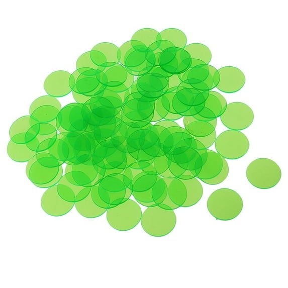 100x 19mm Game Counter Bingo Chips Kids Green