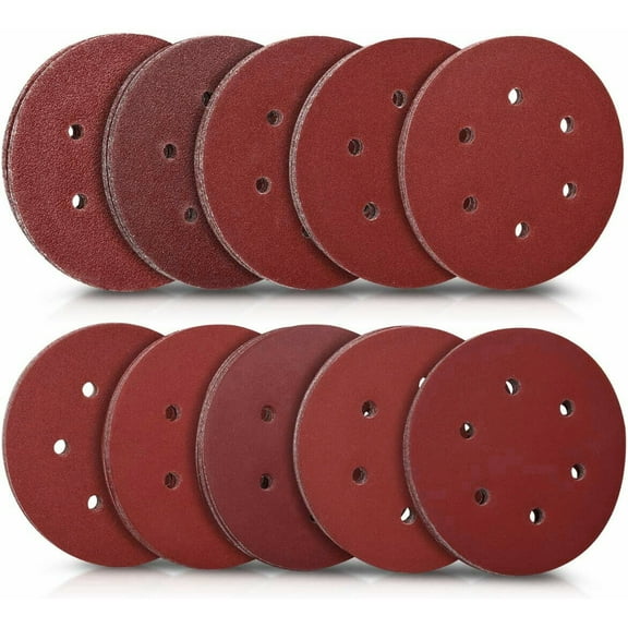 100x 6 inch Hook Loop Sanding Discs 60 80 120 180 240 Grit Orbital Sander Paper