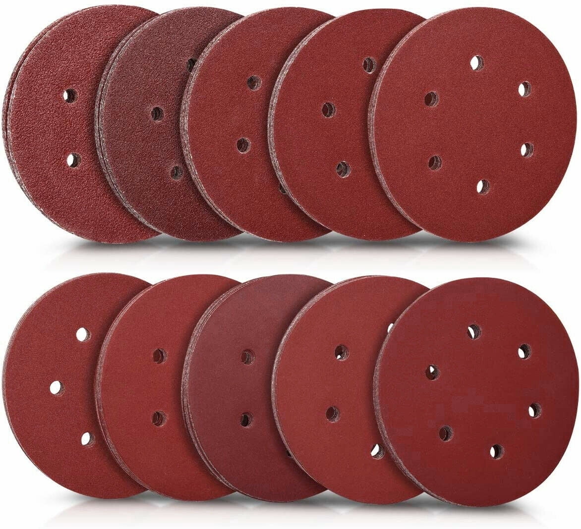 S SATC 100x 6 inch Hook Loop Sanding Discs 60 80 120 180 240 Grit Orbital Sander Paper