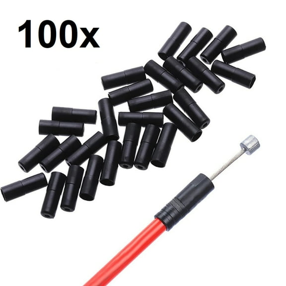 100x Bike Cable Derailleur End Cap Shifter Wire Cover 5mm Housing Ferrule Black