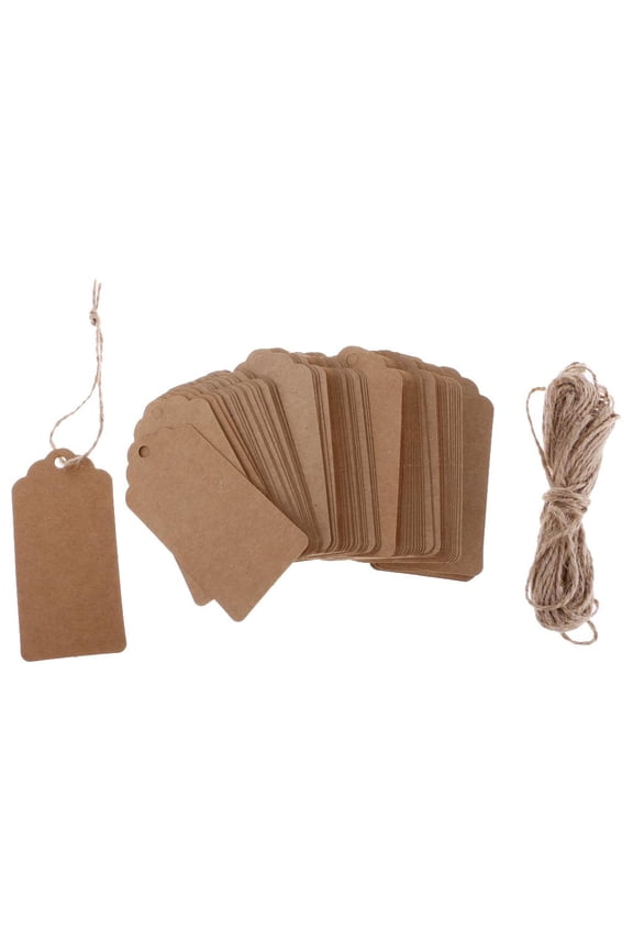 100x Blank Luggage Tags Wedding Gift Tags Brown