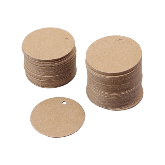 100x Circle Tages Round Tages Gift Tages Kraft Paper Hanging Tages for Crafts