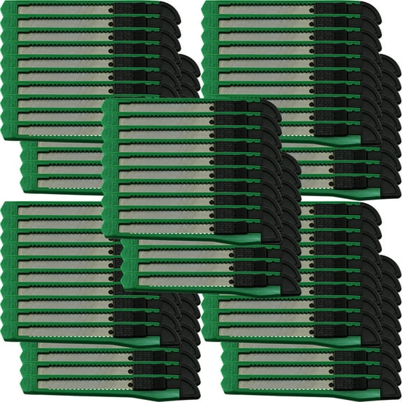 100x Bulk Small Green Utility Knife Box Cutter Snap Off Blade 9MM Blade