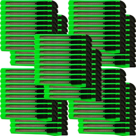 100x Bulk Small Neon Green Utility Knife Box Cutters Snap Off Blade 9MM Blade