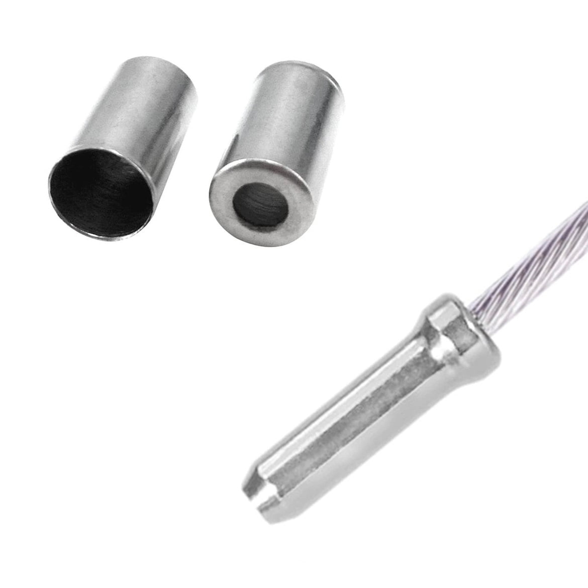 100x Cable End Cap Bike Brake Shifter Sleeve Crimps Ferrules Guide