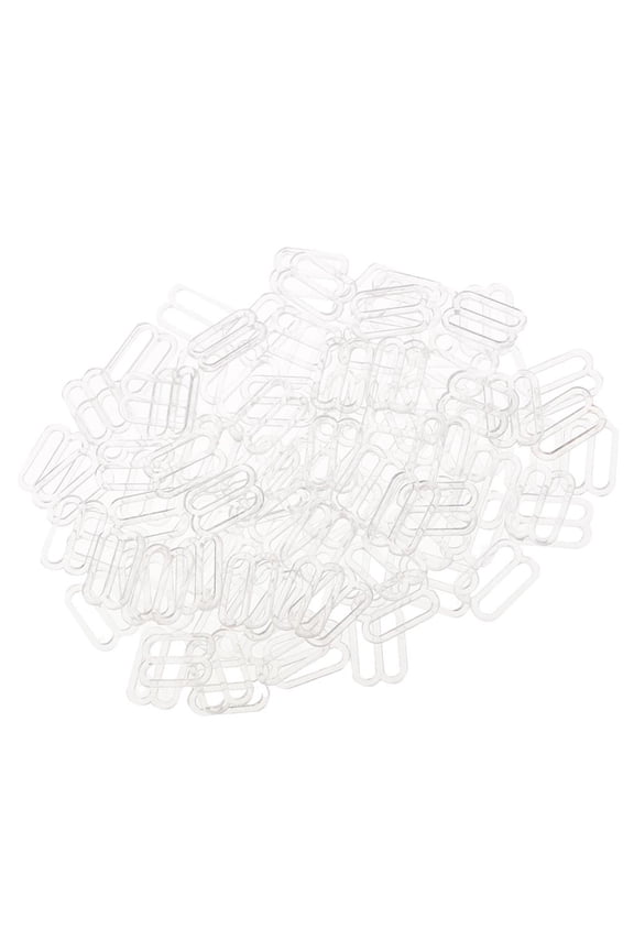 100x Clear Nylon Bra Strap Adjustment Sliders Sewing Fastener 12mm