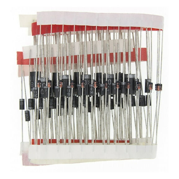 100x Comprehensive Diode Kit for Electronics Projects Assorted Rectifier, Fast Recovery Schottky Diodes for DIY Enthusiasts