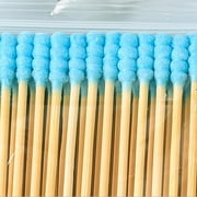 100x Cotton Swabs Swab Q-tips Wood Wooden Handle Cleaning Applicators Cosmeti ^