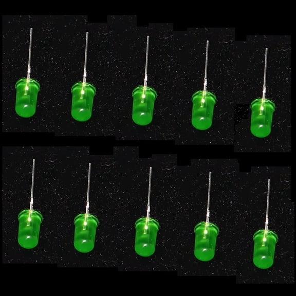100x Green LED indicator Round top Light Emitting Diode 5mm PCB 1.9V-2.1V 2-pin