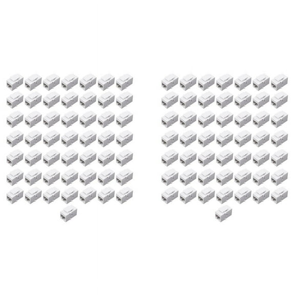 100x RJ45 Connector Jack Cat6 RJ45 Extension Coupler Ethernet Network LAN Cat 6 (White),100 x Connector,White