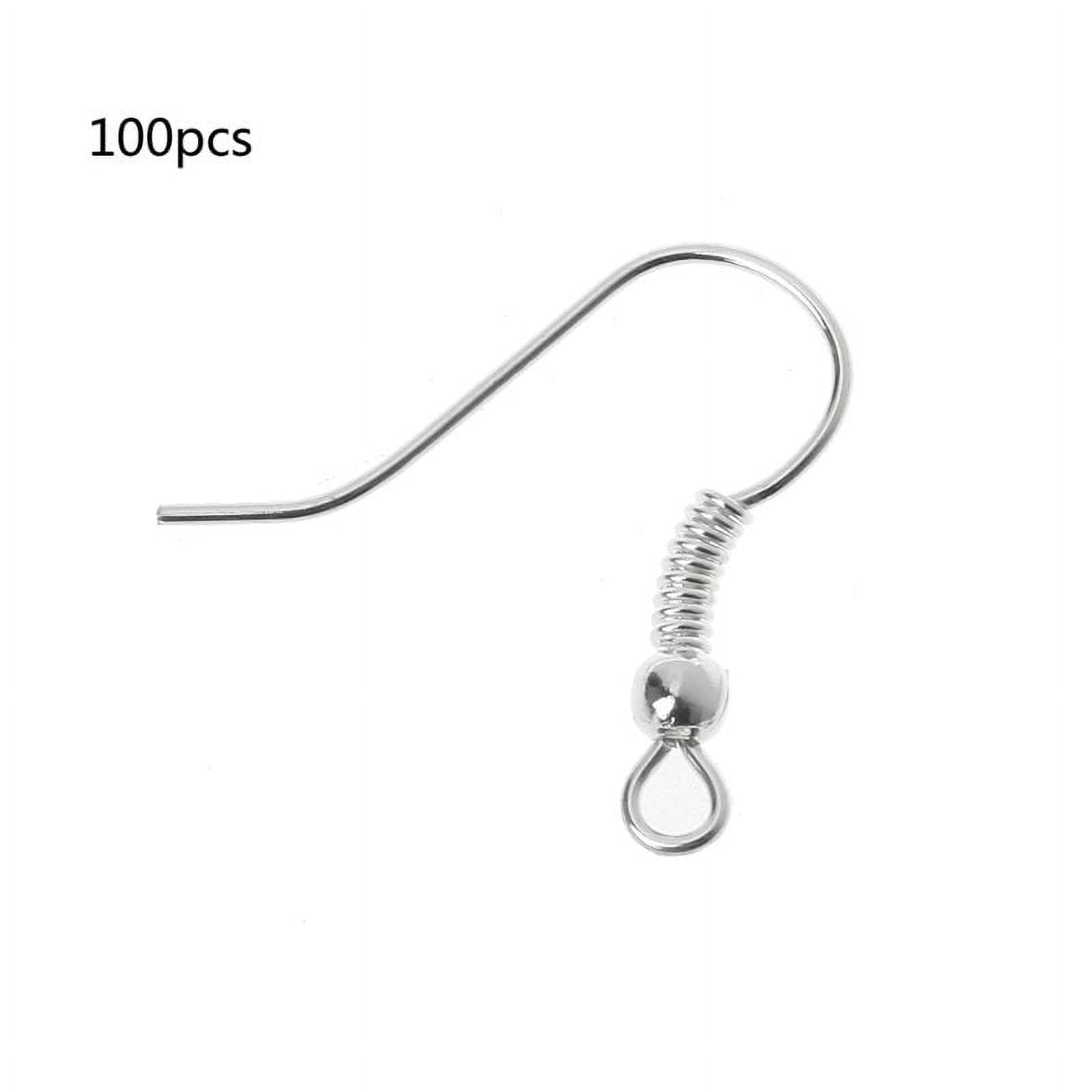 100x Silver Earring Hooks Ear Wires Fish Hooks Hypoallergenic Earring  Making 