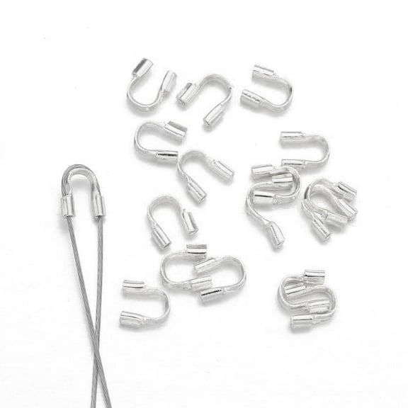 100x Silver Gold Wire Thread Guardian and Protectors Loops U Shape Accessories Jewelry Findings for DIY Jewelry Making
