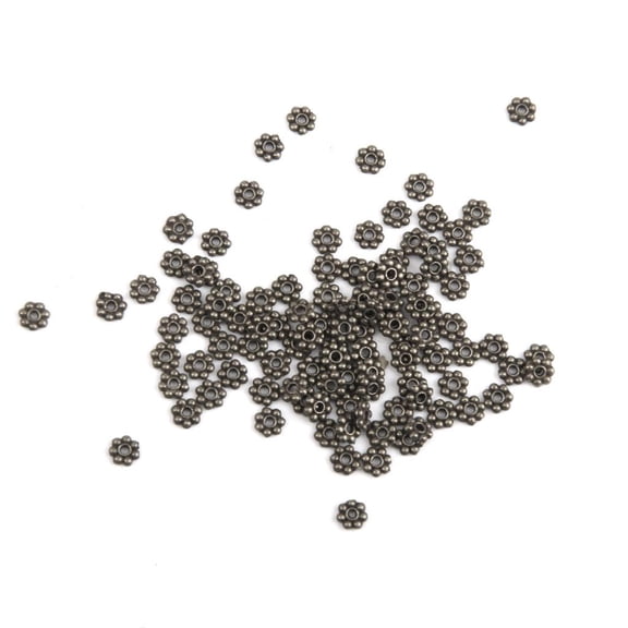 100x Snowflake Flower Spacer Beads Charms Jewelry crafts 4mm -