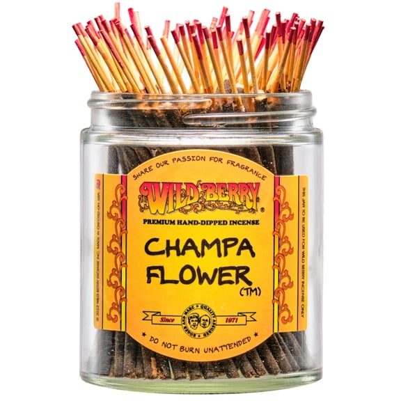 100x Wild Berry Shorties 4" Incense Sticks - Champa Flower - USA Made Hand Dipped Wildberry
