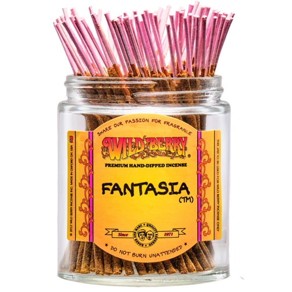 100x Wild Berry Shorties 4" Incense Sticks - Fantasia - USA Made Hand Dipped Wildberry