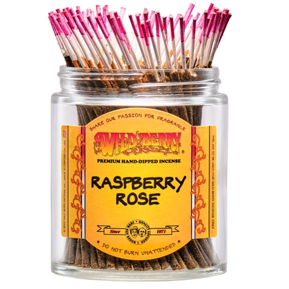 100x Wild Berry Shorties 4" Incense Sticks - Raspberry Rose - USA Made Hand Dipped Wildberry