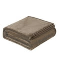 thumbnail image 1 of 100x150cm Fleece Throw Blanket Ultra Soft Warm Sofa Bed Cover Lap Rug Machine Washable Brown Solid Home Decor, 1 of 5