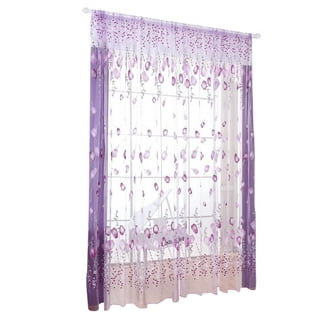 Tulip Floral Window Beads Decor Sheer Curtain Panel Voile Drape Vanlaces