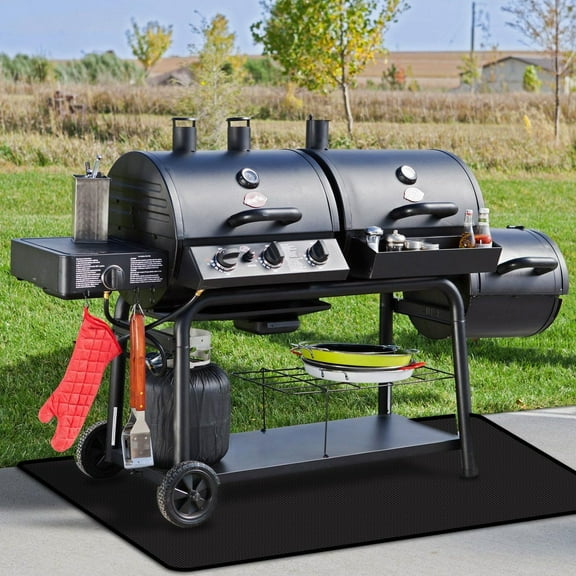 100x39 inches Extra-Large Under Grill Mats for Outdoor Grill, Double-Sided Fireproof Multi-Grill Protective Mat, Oilproof Waterproof BBQ Fire Pit Fireplace Mat