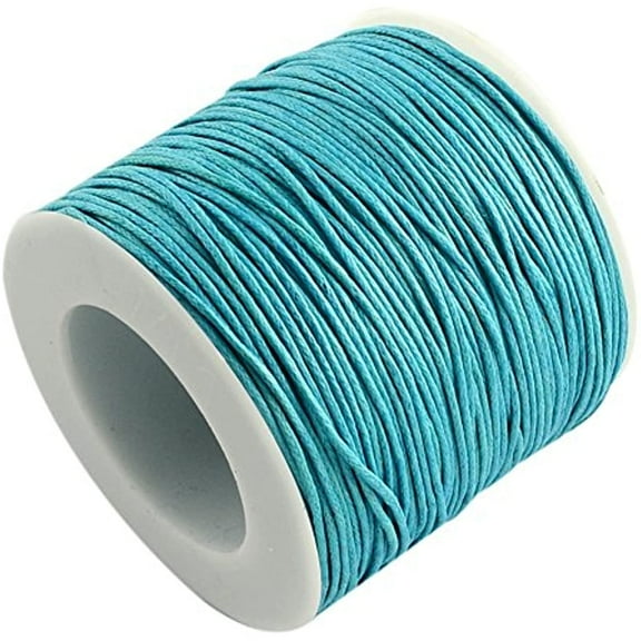 100yards 1mm Wide Waxed Cotton Beading Cords Thread for Jewelry Making Crafting LightSkyBlue